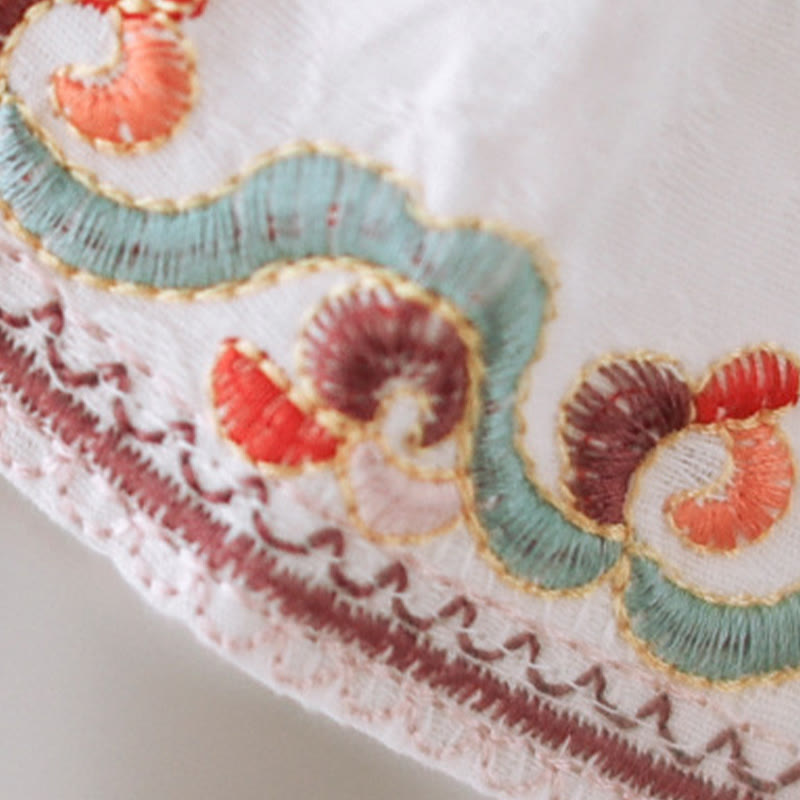 Buddha Stones Lässiges Jacquard-Hemd mit Froschknöpfen für Damen, Rundhalsausschnitt, Dreiviertelärmel, Baumwollleinen - image 7