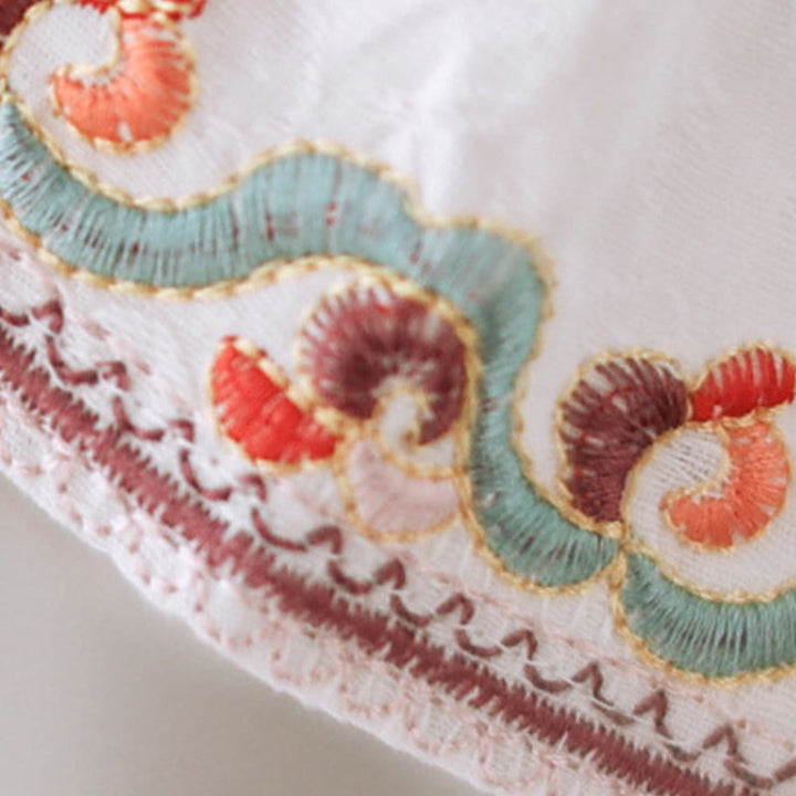 Buddha Stones Lässiges Jacquard-Hemd mit Froschknöpfen für Damen, Rundhalsausschnitt, Dreiviertelärmel, Baumwollleinen - image 7