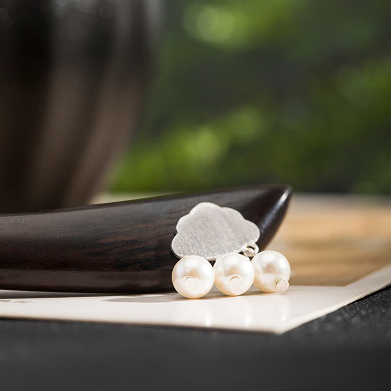 Buddha Stones 925 Sterling Silber Ebenholz Cloud Power Haarnadel