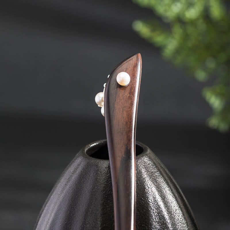 Buddha Stones 925 Sterling Silber Ebenholz Cloud Power Haarnadel