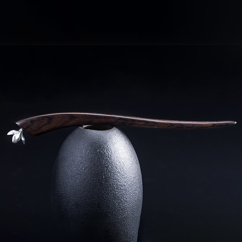 Buddha Stones 925 Sterling Silber Klassische Ebenholz Magnolia Blume Segen Haarnadel - image 5