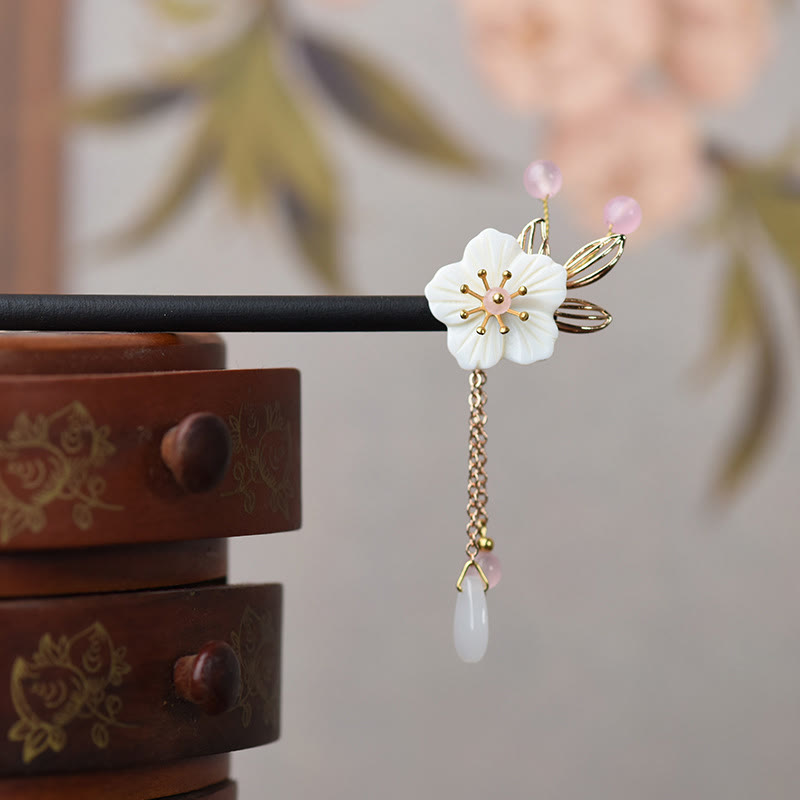 Buddha Stones, klassischer chinesischer Stil, Bauhinia-Quaste, Holz-Haarnadel