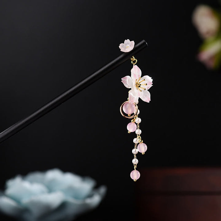 Buddha Stones Künstlerischen Stil Birne Blüte Quaste Holz Haarnadel