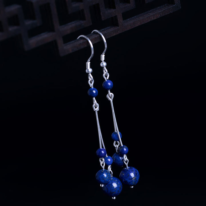 Buddha Stones aus 925er Sterlingsilber mit Lapislazuli-Perlen - image 1