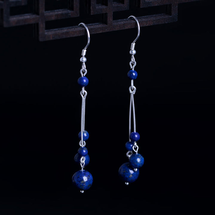 Buddha Stones aus 925er Sterlingsilber mit Lapislazuli-Perlen - 925 Sterlingsilber - image 0
