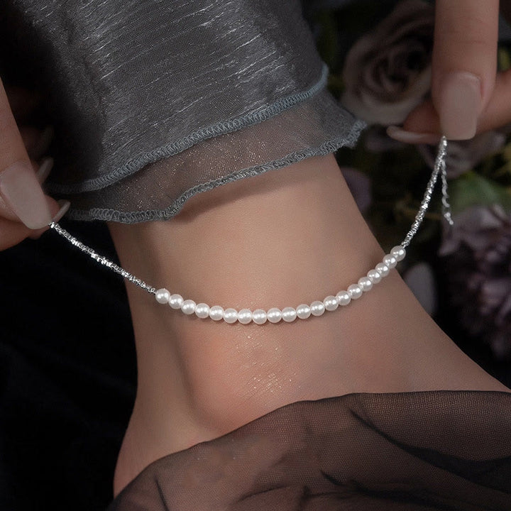 Buddha Stones 925 Sterling Silber Perlen Schutz Fußkettchen