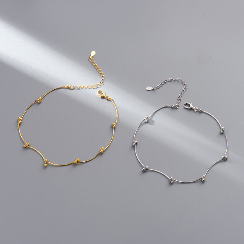 Fußkettchen mit Buddha Stones, 925er Sterlingsilber, einfache Wellenform, Schutz - image 10