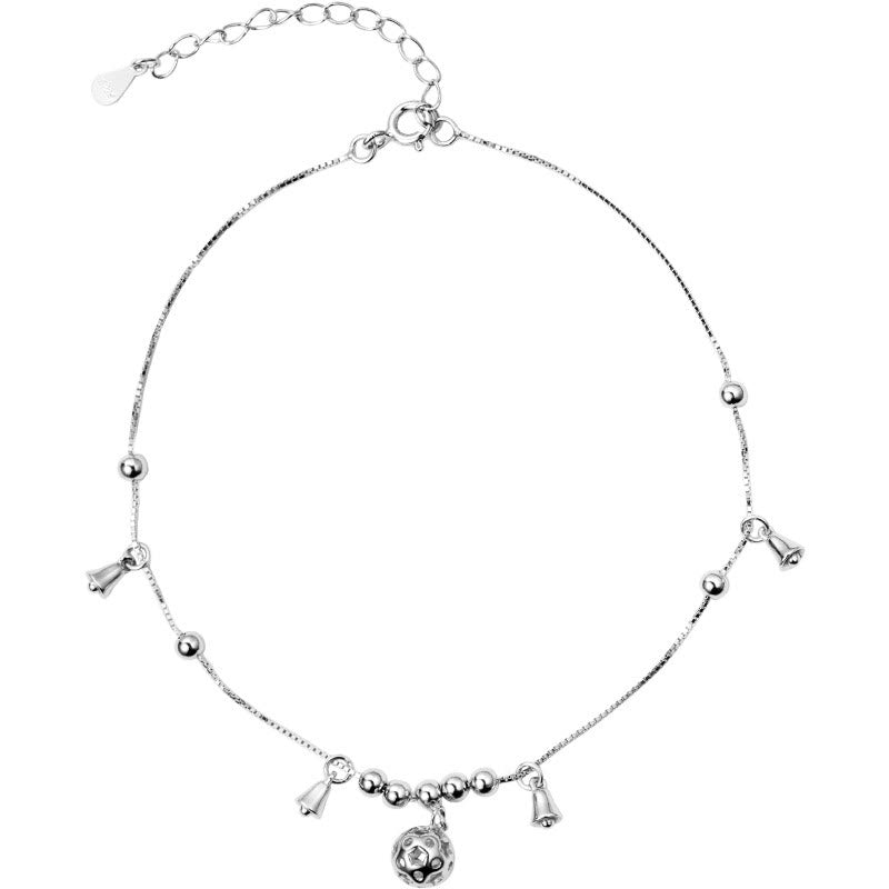 Buddha Stones 925 Sterling Silber Antike Glocke Schutz Fußkettchen