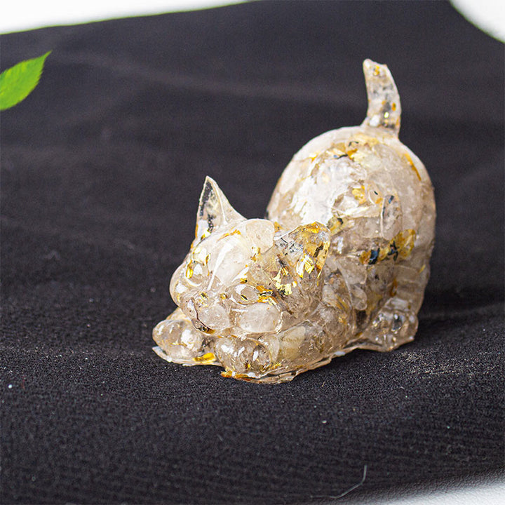 Buddha Stones Dehnbare Katze Harz Kristallkies Meditationsdekoration - Rutilquarz - 4,5 x 3 x 4,2 cm - image 32
