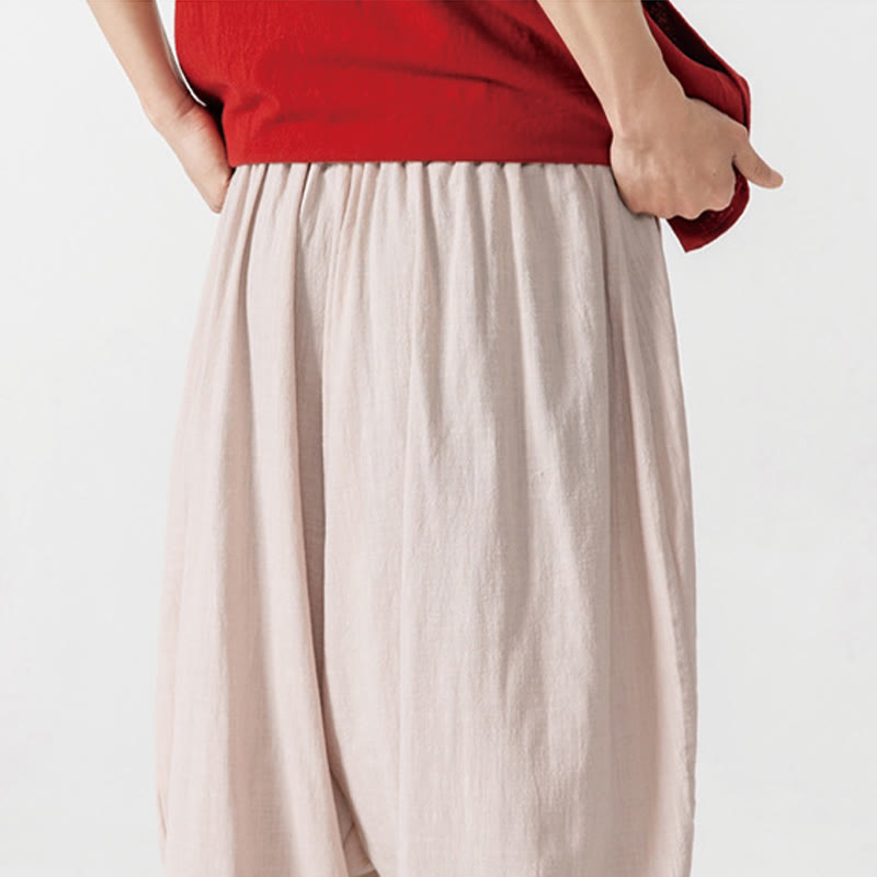 Buddha Stones Frühling Einfarbige Herren-Haremshose mit Kordelzug und Taschen - image 30