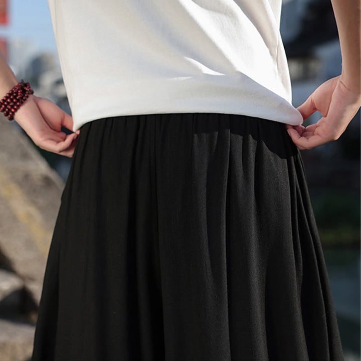 Buddha Stones Schlichtes Patchwork-Design, Kordelzug, weiche Baumwolle, Herrenhose mit weitem Bein und Taschen - image 24