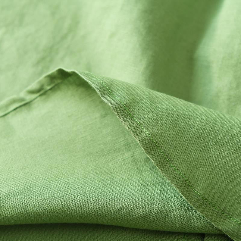 Buddha Stones Herrenhemd im schlichten Stil mit kurzen Ärmeln und Knopfleiste aus Baumwolle und Leinen - image 4