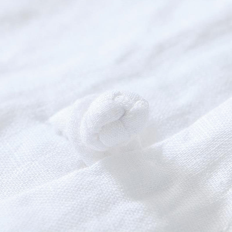 Buddha Stones Daily Herrenhemd aus Leinen mit Froschknöpfen und Stehkragen, kurzärmlig - image 9