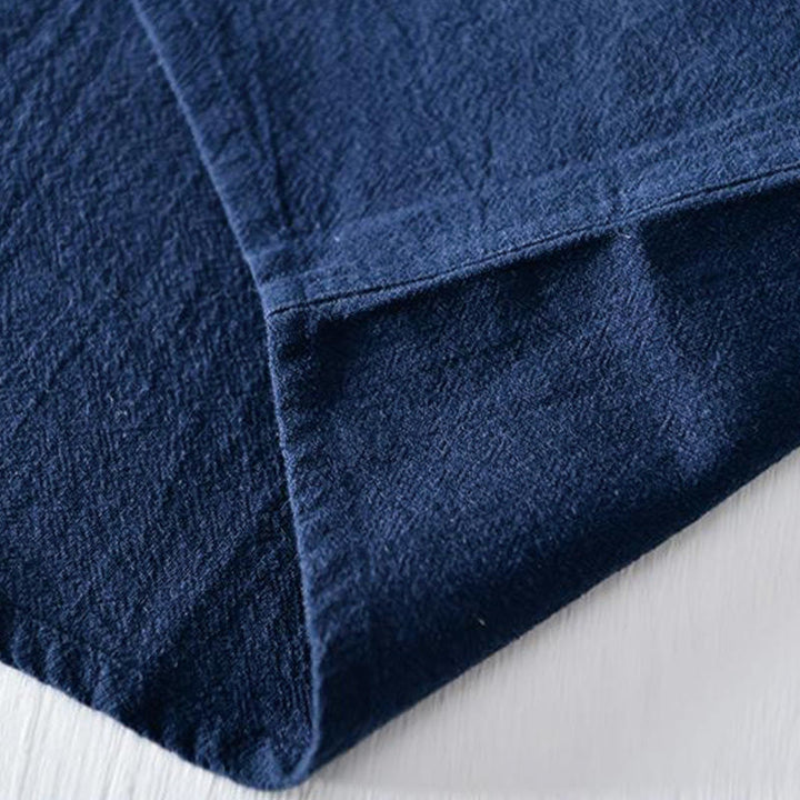 Buddha Stones Froschknopf Mandarin Kragen Stickerei Baumwolle Leinen Kurzarm Herrenhemd - image 7