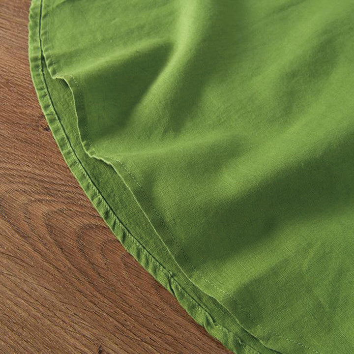 Buddha Stones Soft Stickerei Kranichmuster Stehkragen Baumwolle Leinen Halbknopf Herrenhemd - image 16