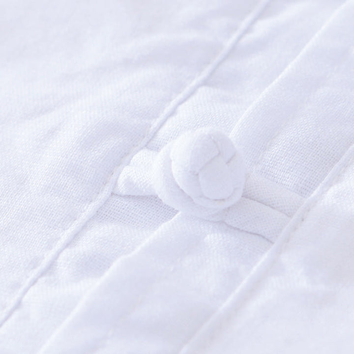 Buddha Stones Weiches, schlichtes Herrenhemd mit Froschknopf und Rundhalsausschnitt aus Baumwolle und Leinen mit halben Knöpfen - image 17