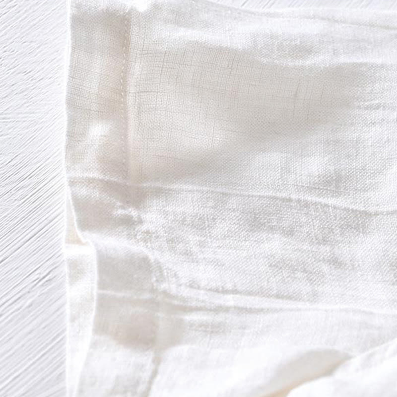 Buddha Stones Herrenhemd aus Leinen mit kurzem Revers und halben Knöpfen, schlichtes Design - image 8