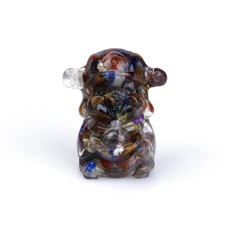 Buddha Stones, Gott des Reichtums, Amethyst, Kristallharz, Energie, Glück, Heimdekoration - Verschiedene Steine 5,6 x 4,7 x 3,5 cm - image 31