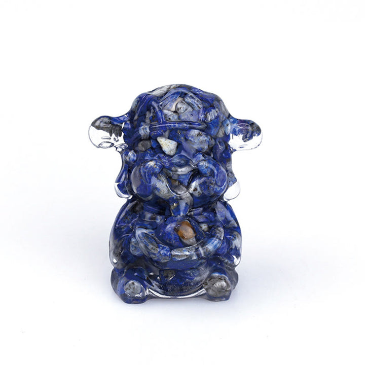 Buddha Stones, Gott des Reichtums, Amethyst, Kristallharz, Energie, Glück, Heimdekoration - Lapislazuli 5,6 x 4,7 x 3,5 cm - image 29