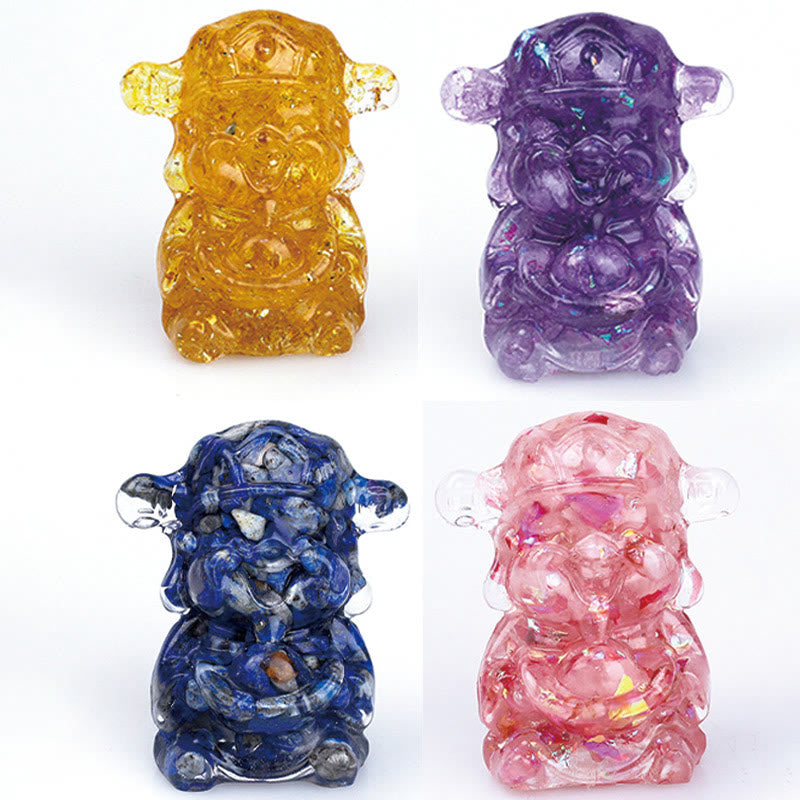 Buddha Stones, Gott des Reichtums, Amethyst, Kristallharz, Energie, Glück, Heimdekoration - image 3