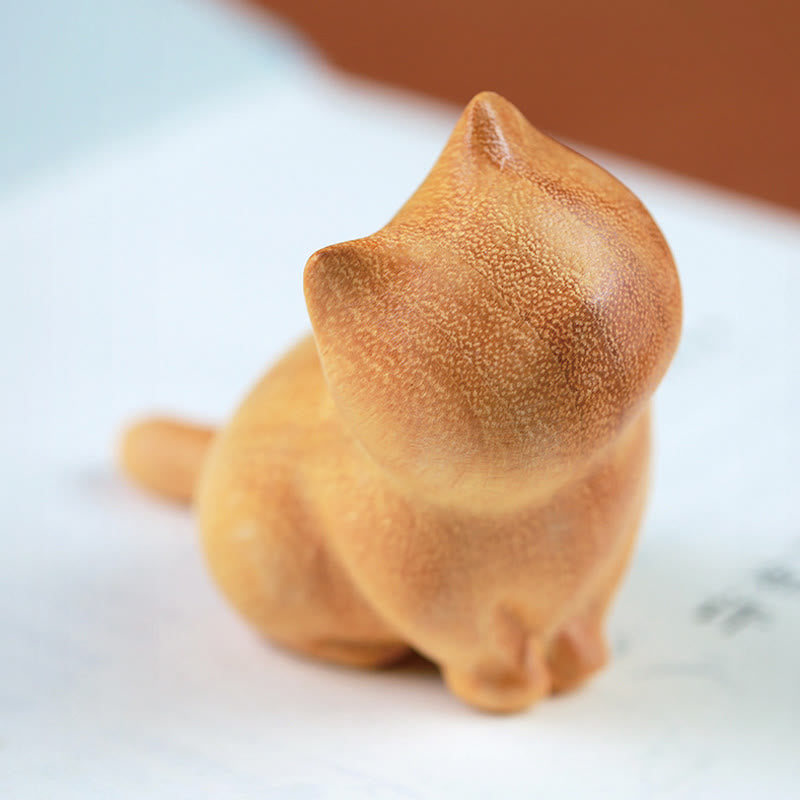 Buddha Stones, kleine Katze, Sandelholz, Schutz, Heimdekoration (zufällige Art) - image 2