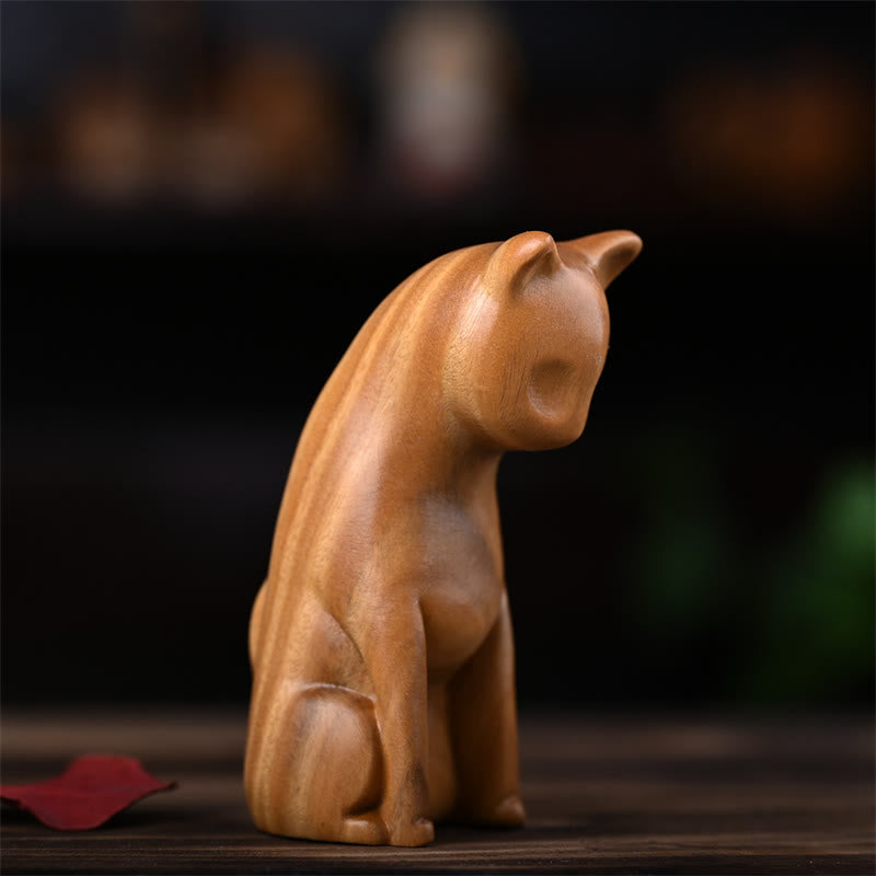 Buddha Stones, kleine Katze, Maus, grünes Sandelholz, afrikanisches rotes Rosenholz, Frieden, Heimdekoration - image 8