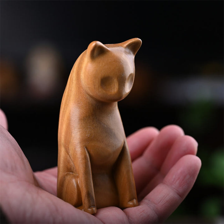 Buddha Stones, kleine Katze, Maus, grünes Sandelholz, afrikanisches rotes Rosenholz, Frieden, Heimdekoration - image 9