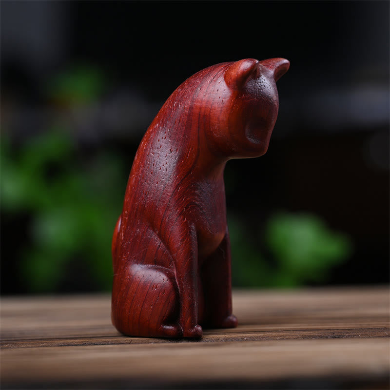 Buddha Stones, kleine Katze, Maus, grünes Sandelholz, afrikanisches rotes Rosenholz, Frieden, Heimdekoration - image 26