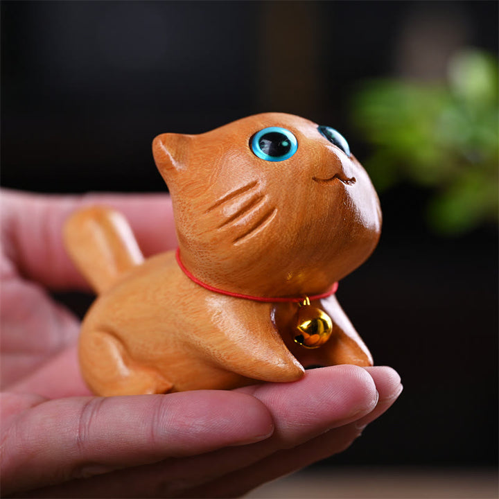 Buddha Stones, klein, süß, selbstbewusst, schlafende Katze, Sandelholz, Heilung, Heimdekoration - image 3