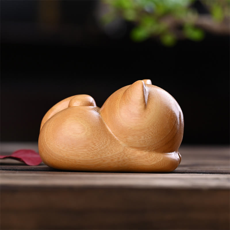 Buddha Stones, klein, süß, selbstbewusst, schlafende Katze, Sandelholz, Heilung, Heimdekoration - image 15