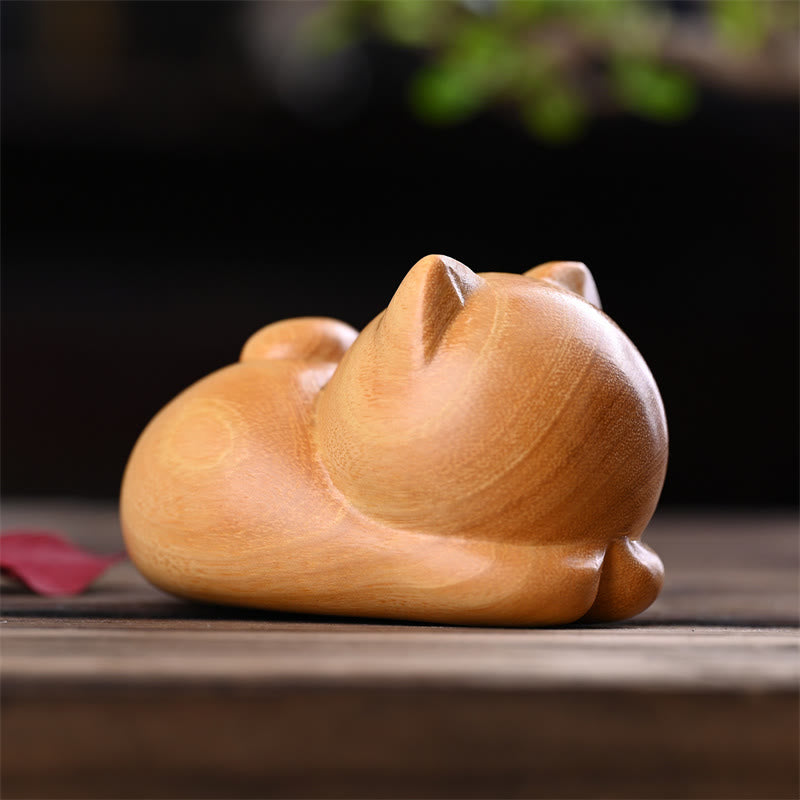 Buddha Stones, klein, süß, selbstbewusst, schlafende Katze, Sandelholz, Heilung, Heimdekoration - image 13