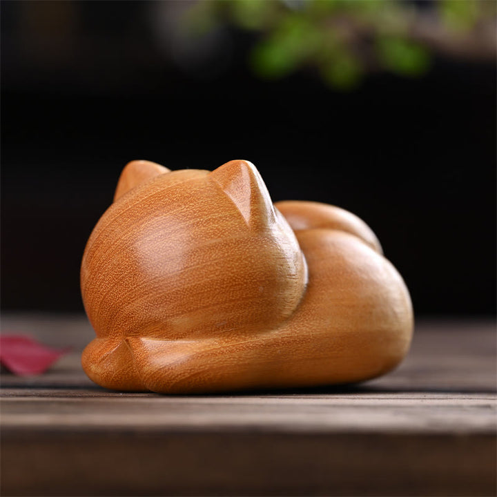Buddha Stones, klein, süß, selbstbewusst, schlafende Katze, Sandelholz, Heilung, Heimdekoration - image 14