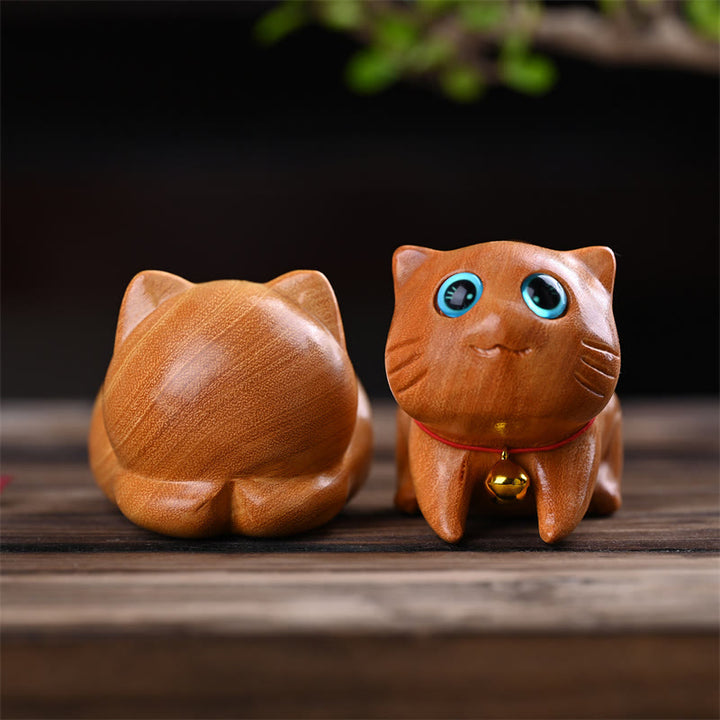 Buddha Stones, klein, süß, selbstbewusst, schlafende Katze, Sandelholz, Heilung, Heimdekoration - image 10