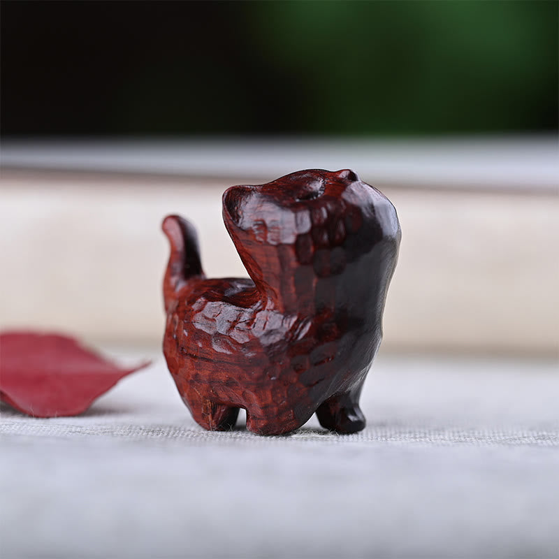 Buddha Stones, grünes Sandelholz, Ebenholz, Sandelholz, kleines Blatt, rotes Sandelholz, Mini-Glückskatze, Friedensdekoration - Kleinblättriges rotes Sandelholz Katze - image 22