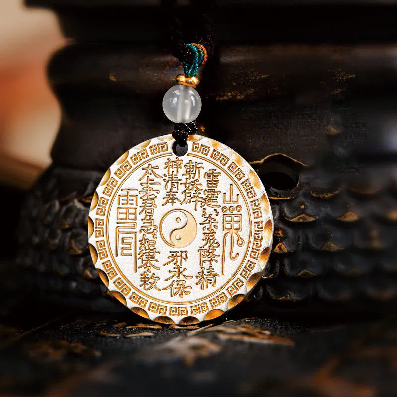 Buddha Stones, Berggeister, Geld ausgeben, Yin Yang Bagua-Design, Kupfer, Harmonie-Halskettenanhänger - Berggeister geben Geld aus - image 1