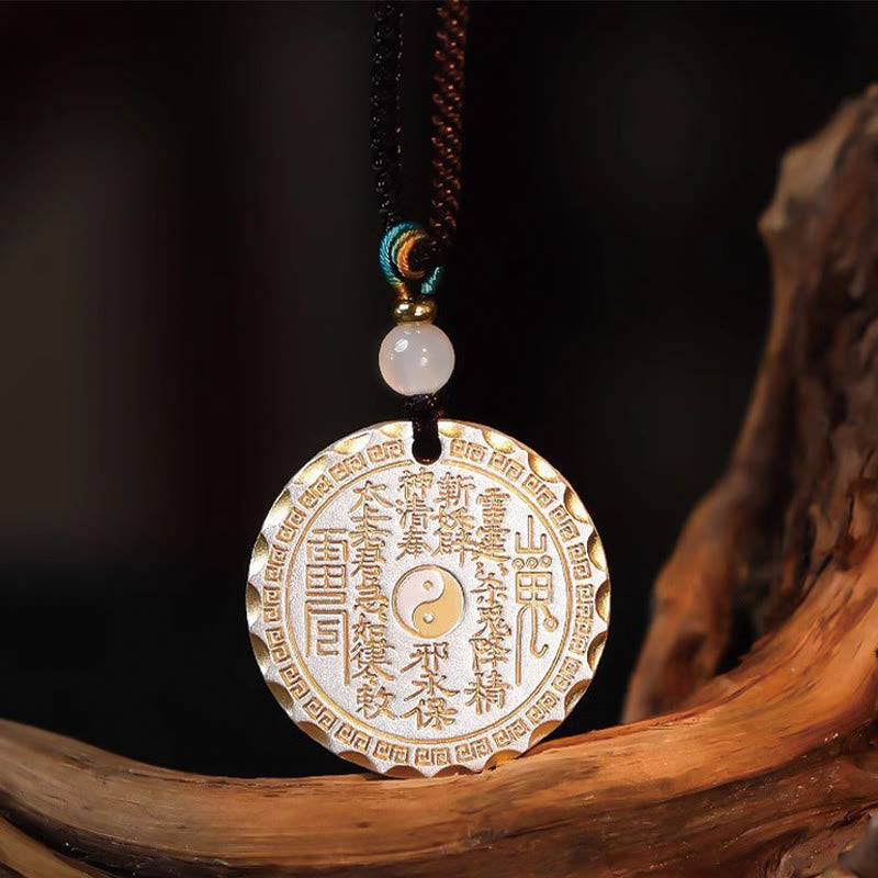 Buddha Stones, Berggeister, Geld ausgeben, Yin Yang Bagua-Design, Kupfer, Harmonie-Halskettenanhänger - image 3