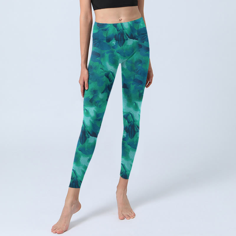 Buddha Stones Blumendruck Gym Leggings Damen Yogahose - image 6