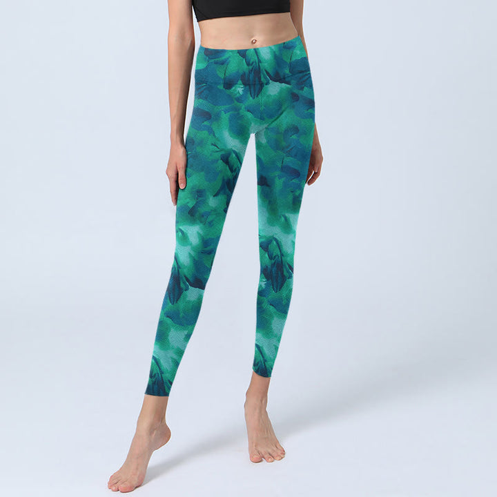 Buddha Stones Blumendruck Gym Leggings Damen Yogahose - image 5