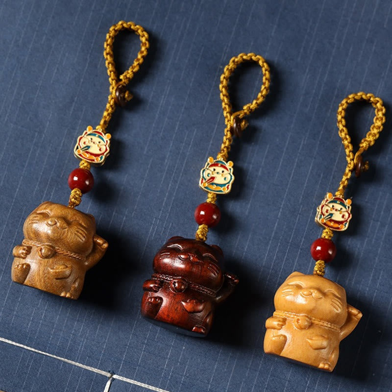 Buddha Stones, kleines Blatt, rotes Sandelholz, grünes Sandelholz, Sandelholz, Glückskatze, Schutz, Schlüsselanhänger, Telefon, hängende Dekoration - image 2