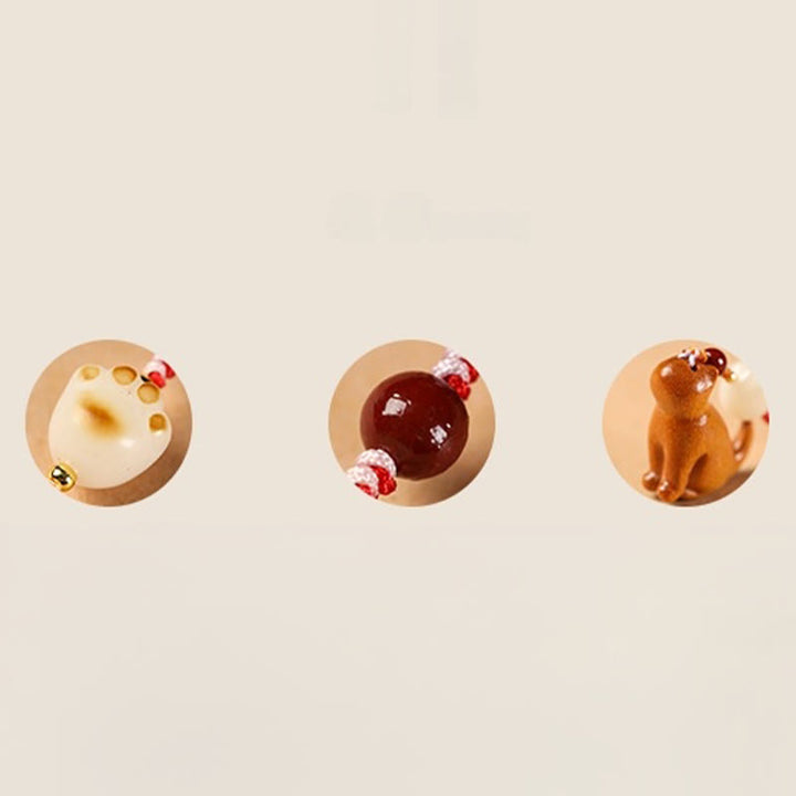 Buddha Stones, kleines Blatt, rotes Sandelholz, grünes Sandelholz, Sandelholz, sitzende Katze, beruhigende Telefon-Hängedekoration - image 18