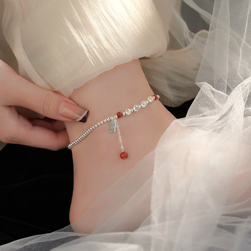 Buddha Stones aus 925er Sterlingsilber, kleine Perlen, roter Achat, Segen für Frieden und Freude - image 8