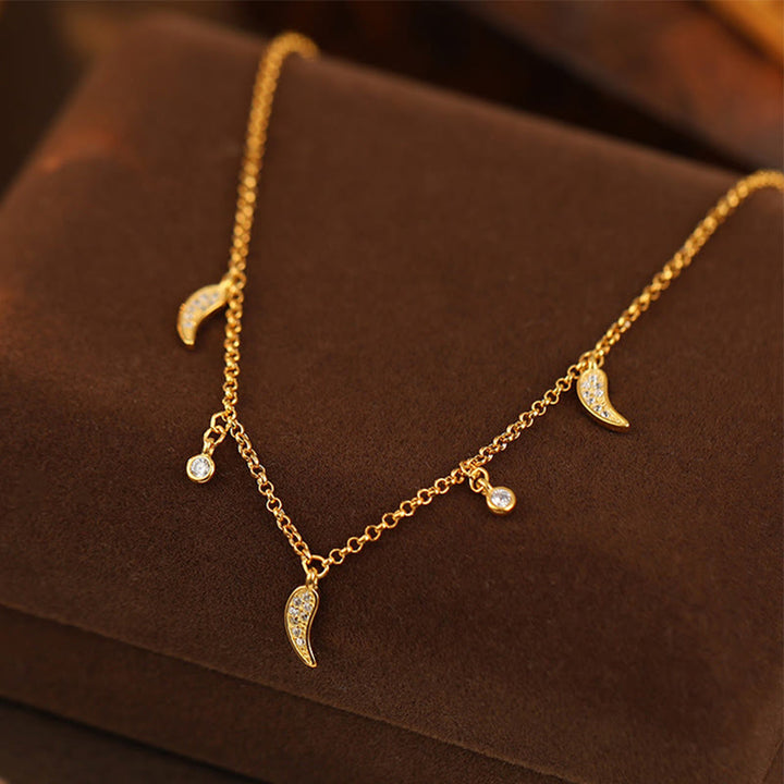 Buddha Stones Fußkettchen aus 925er Sterlingsilber mit Zirkonia und kleinem Pfeffer-Charm - image 1