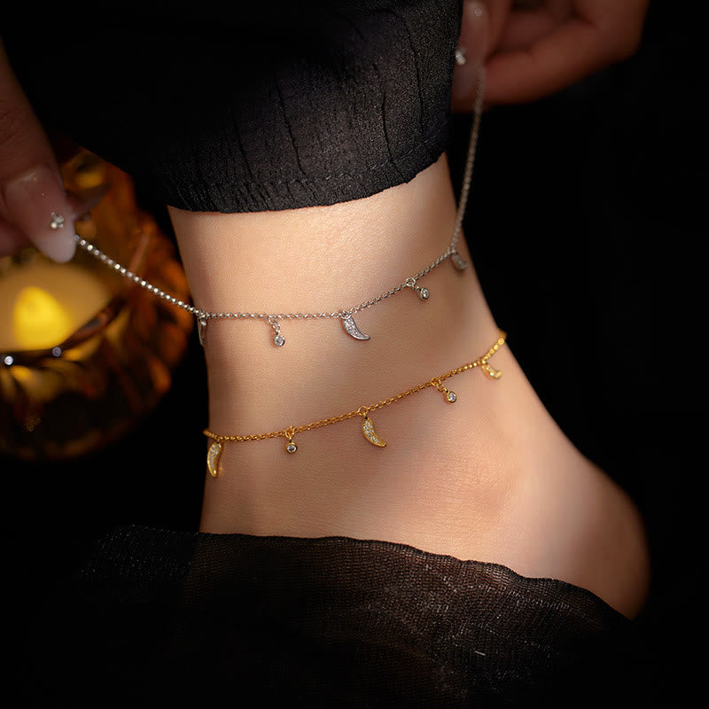 Buddha Stones Fußkettchen aus 925er Sterlingsilber mit Zirkonia und kleinem Pfeffer-Charm - image 14