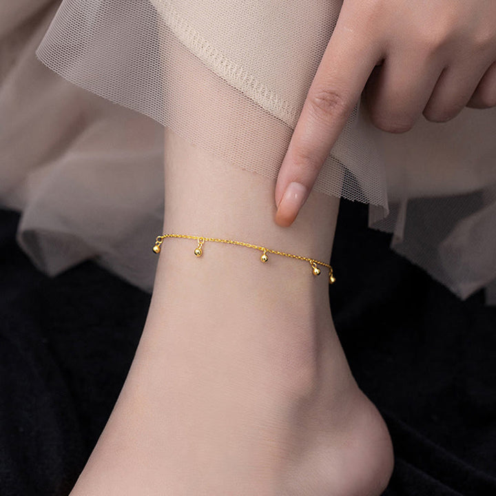 Fußkettchen mit Buddha Stones, 925er Sterlingsilber, kleine Perlen, Charm, Segen - image 4