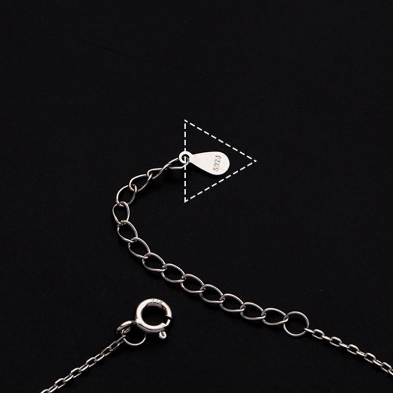 Fußkettchen mit Buddha Stones, 925er Sterlingsilber, kleine Perlen, Charm, Segen