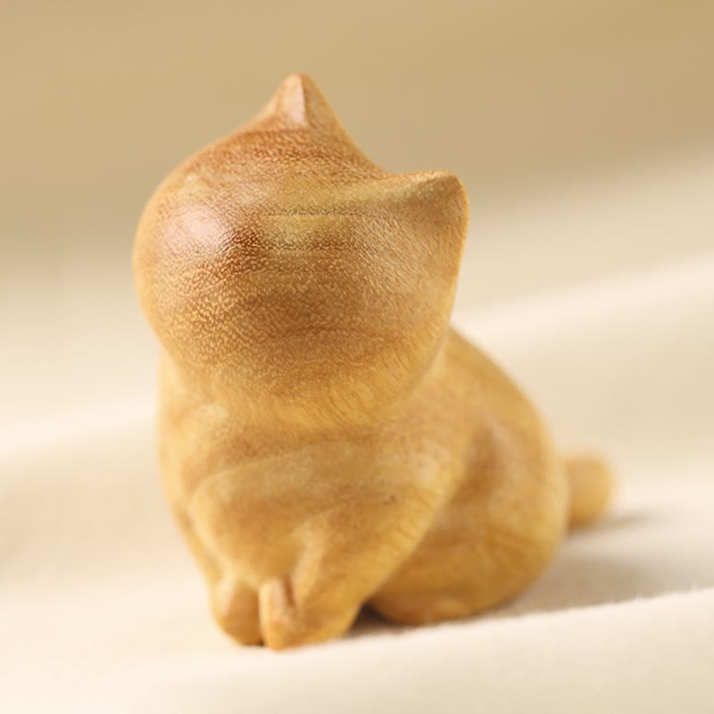 Buddha Stones, kleine Katze, Sandelholz, Schutz, Heimdekoration (zufällige Art) - 6,1 x 4,8 x 3,4 cm (zufälliger linker und rechter Typ) - image 1