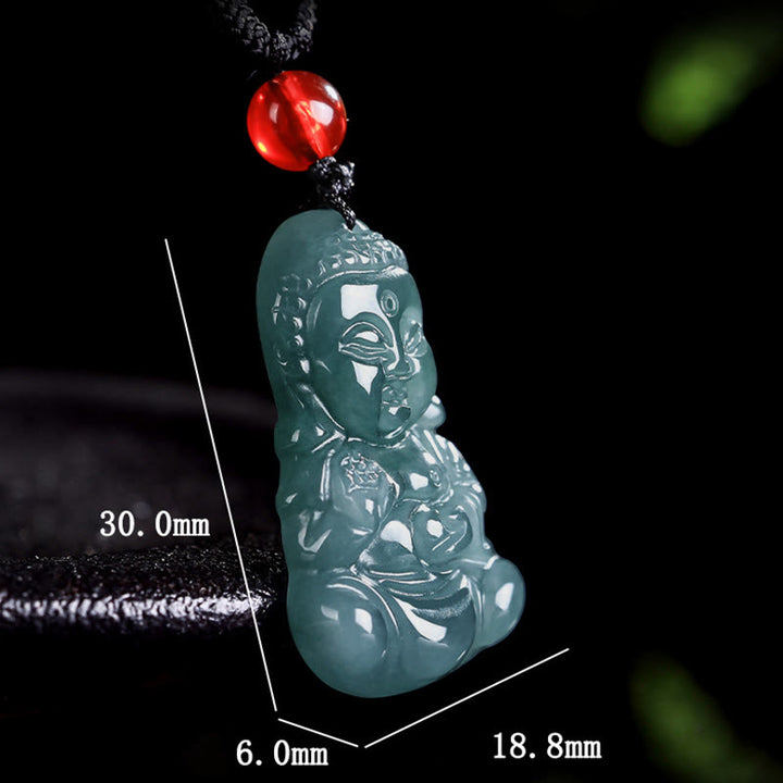 Buddha Stones ​​Jade Baobao Buddha Wohlstand Halskette Anhänger - image 7