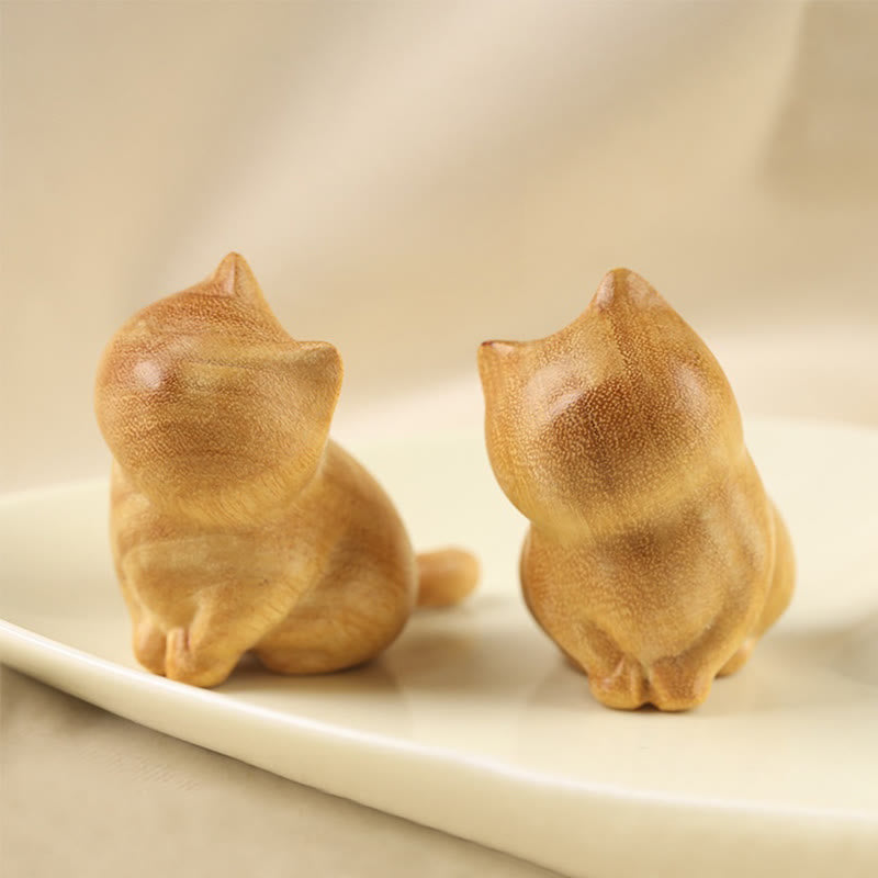 Buddha Stones, kleine Katze, Sandelholz, Schutz, Heimdekoration (zufällige Art) - image 9