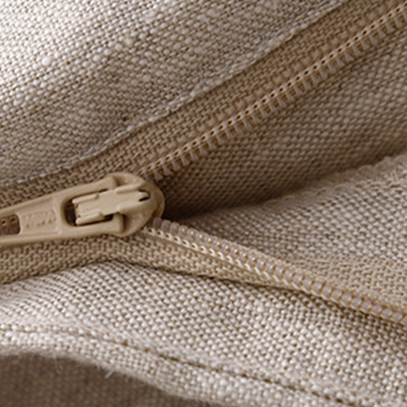 Buddha Stones Sommer-Lässige, schlichte Leinenhose für Damen mit weitem Bein und Reißverschlusstaschen - image 48