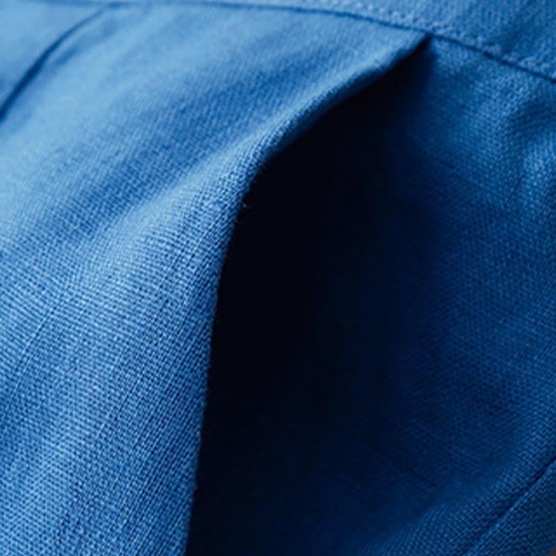 Buddha Stones Sommer-Lässige, schlichte Leinenhose für Damen mit weitem Bein und Reißverschlusstaschen - image 19